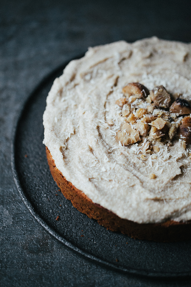 Living The Healthy Choice // Sweet Chestnut Cake with Coconut Frosting